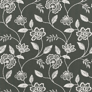 Penelope Embroidery Charcoal 68760 by Schumacher Fabric