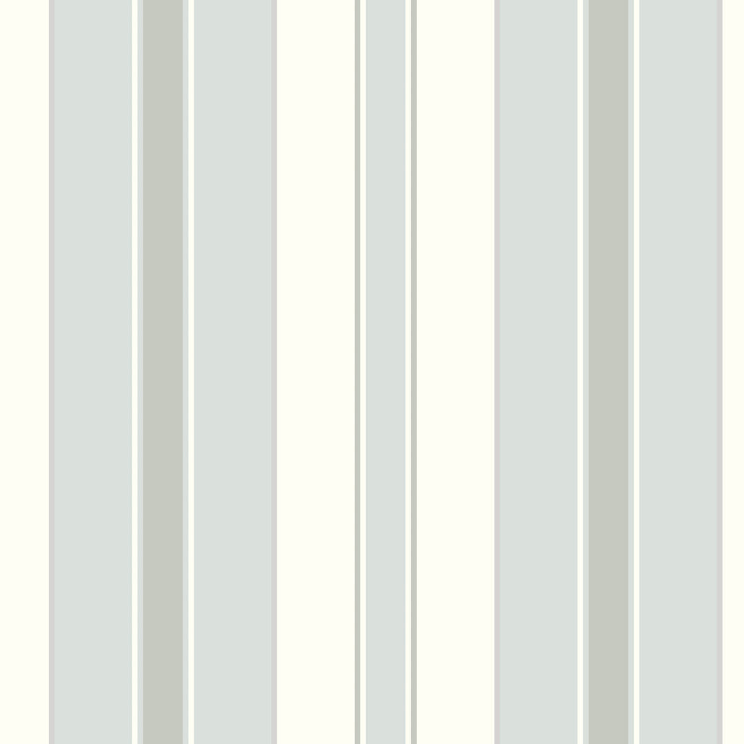 Stockholm Stripe - Sky And Silver by Schumacher Wallcovering