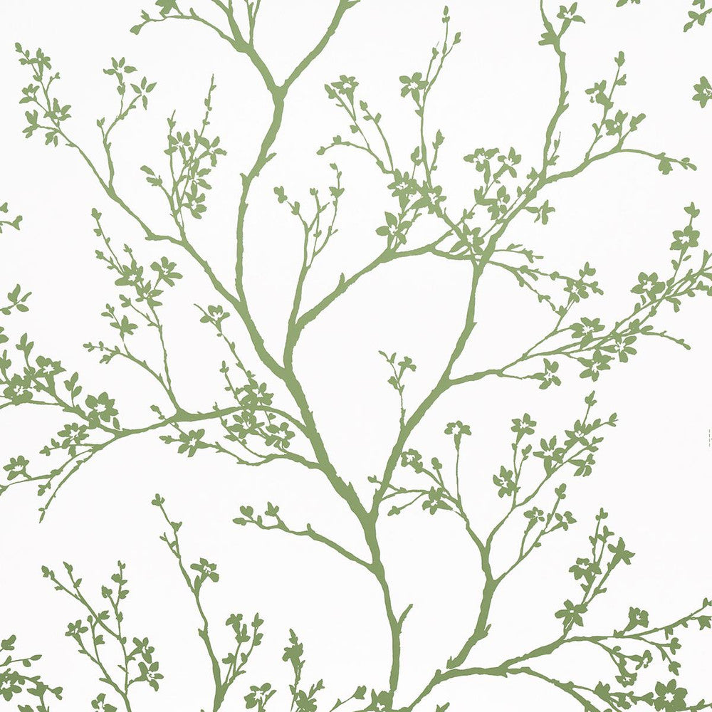 Twiggy Green 5003345 by Schumacher Wallpaper Moon River 27.0" - Fabric Carolina -