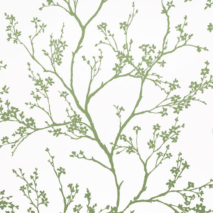 Twiggy Green 5003345 by Schumacher Wallpaper Moon River 27.0" - Fabric Carolina -