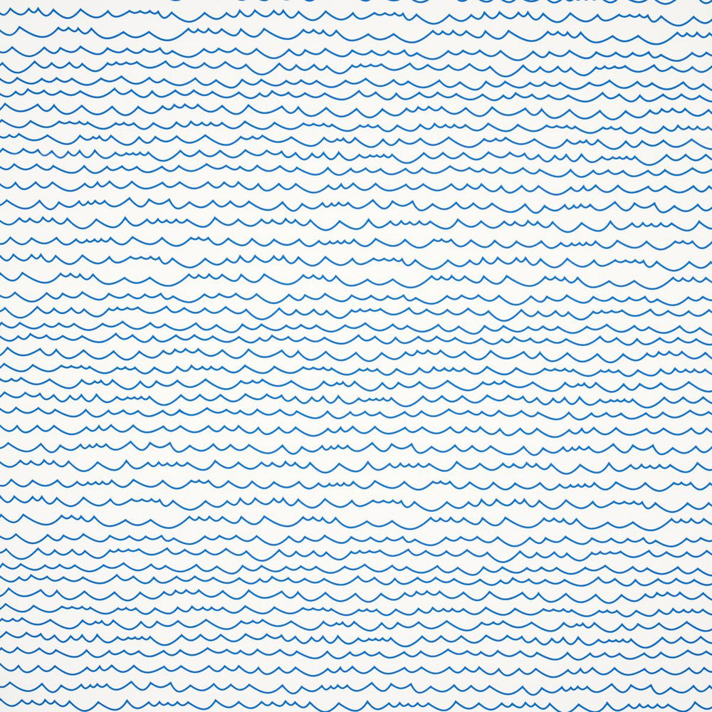 Waves Blue 5007462 by Schumacher Wallpaper Moon River 27.0" - Fabric Carolina -