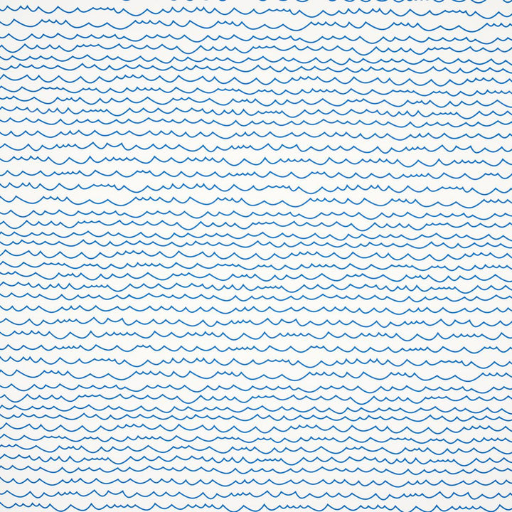 Waves Blue 5007462 by Schumacher Wallpaper Moon River 27.0" - Fabric Carolina -