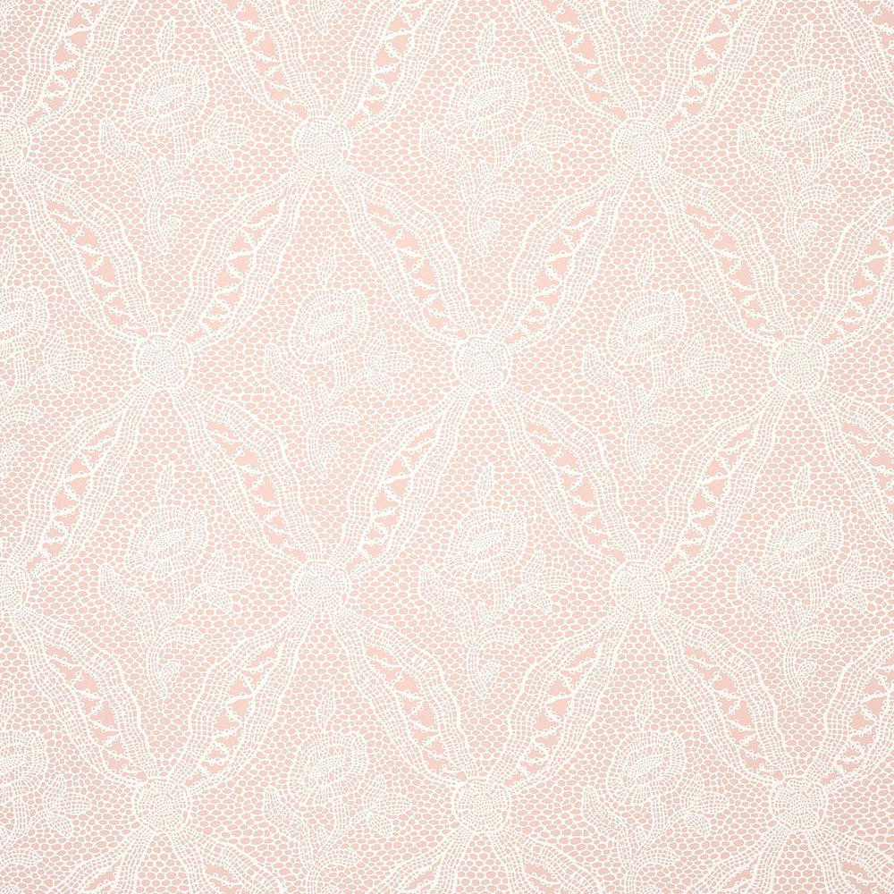 Cosette Lace Blush 5014720 by Schumacher Wallpaper New Old-Fashioned 27.0" - Fabric Carolina -