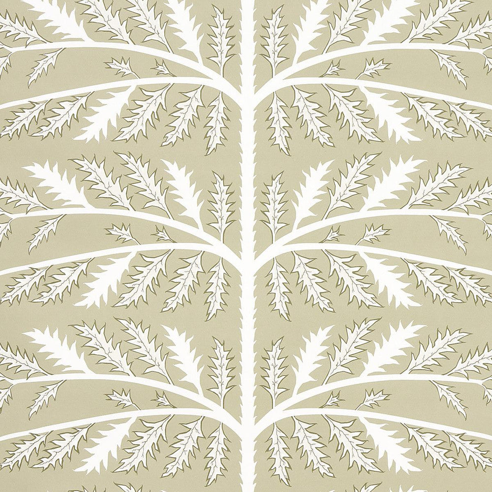 Thistle Neutral 5014951 by Schumacher Designer Wallpaper Neisha Crosland 27.0" - Swanky Fabrics -