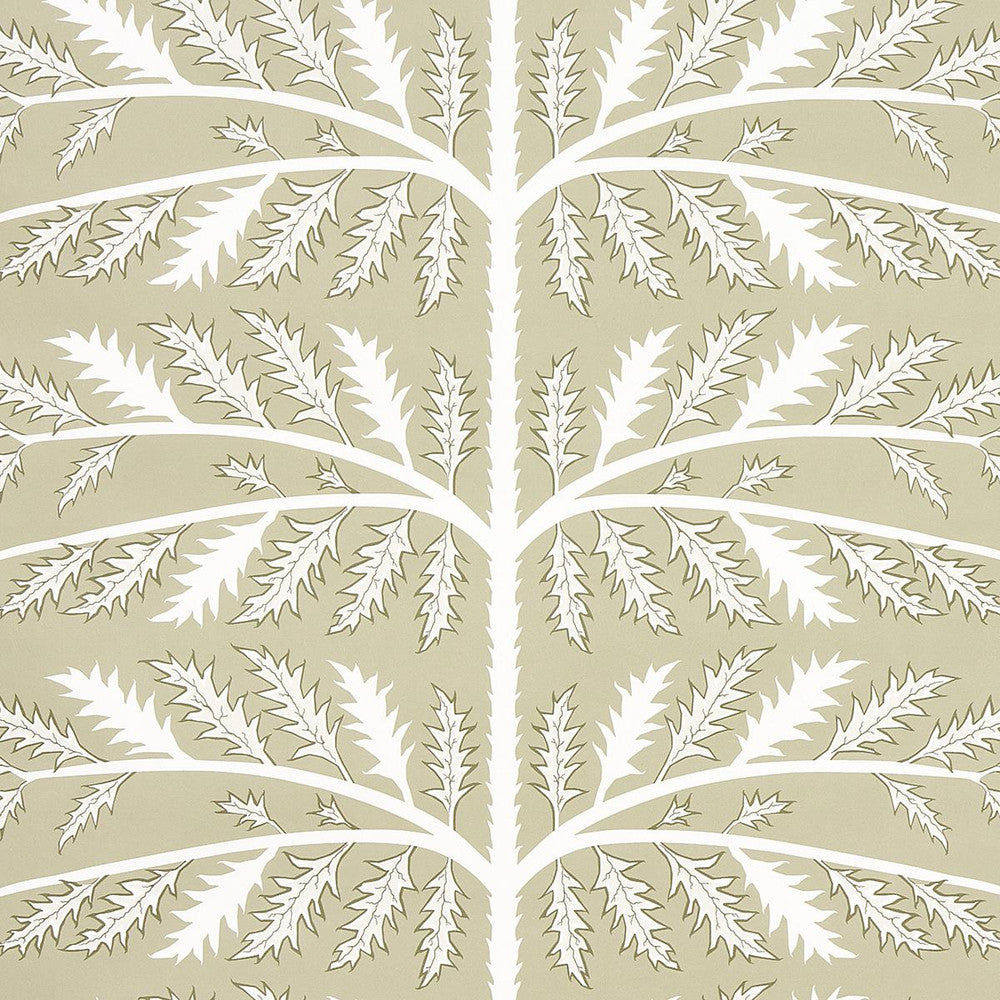 Thistle Neutral 5014951 by Schumacher Wallpaper Neisha Crosland 27.0" - Fabric Carolina -