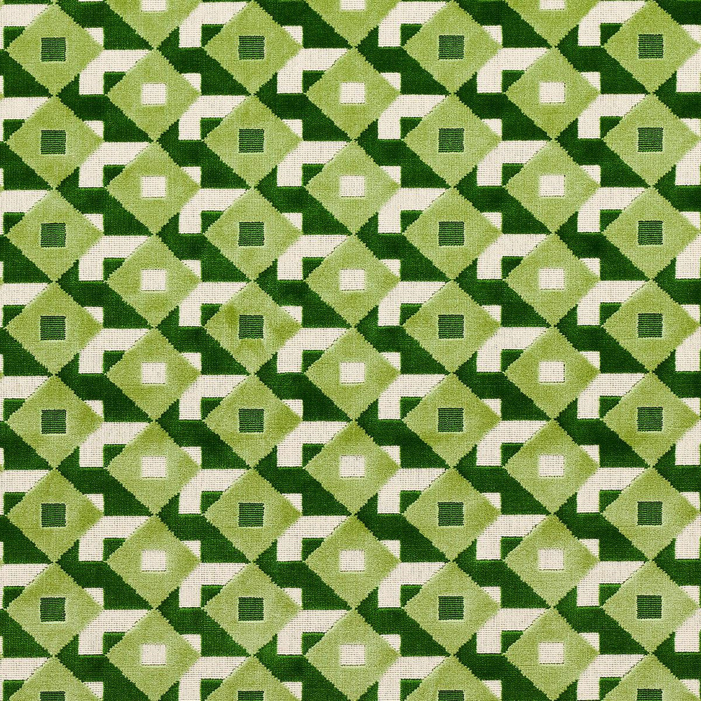 Dazzle Ship Velvet Verdant 77244 by Schumacher Fabric Johnson Hartig 5.12" - Fabric Carolina -