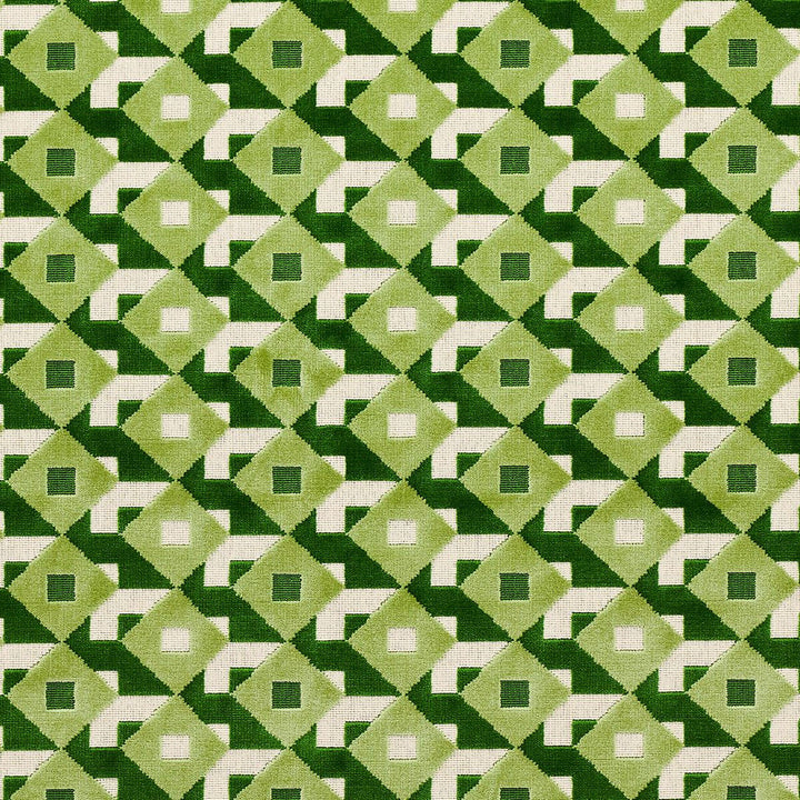 Dazzle Ship Velvet Verdant 77244 by Schumacher Fabric Johnson Hartig 5.12" - Fabric Carolina -