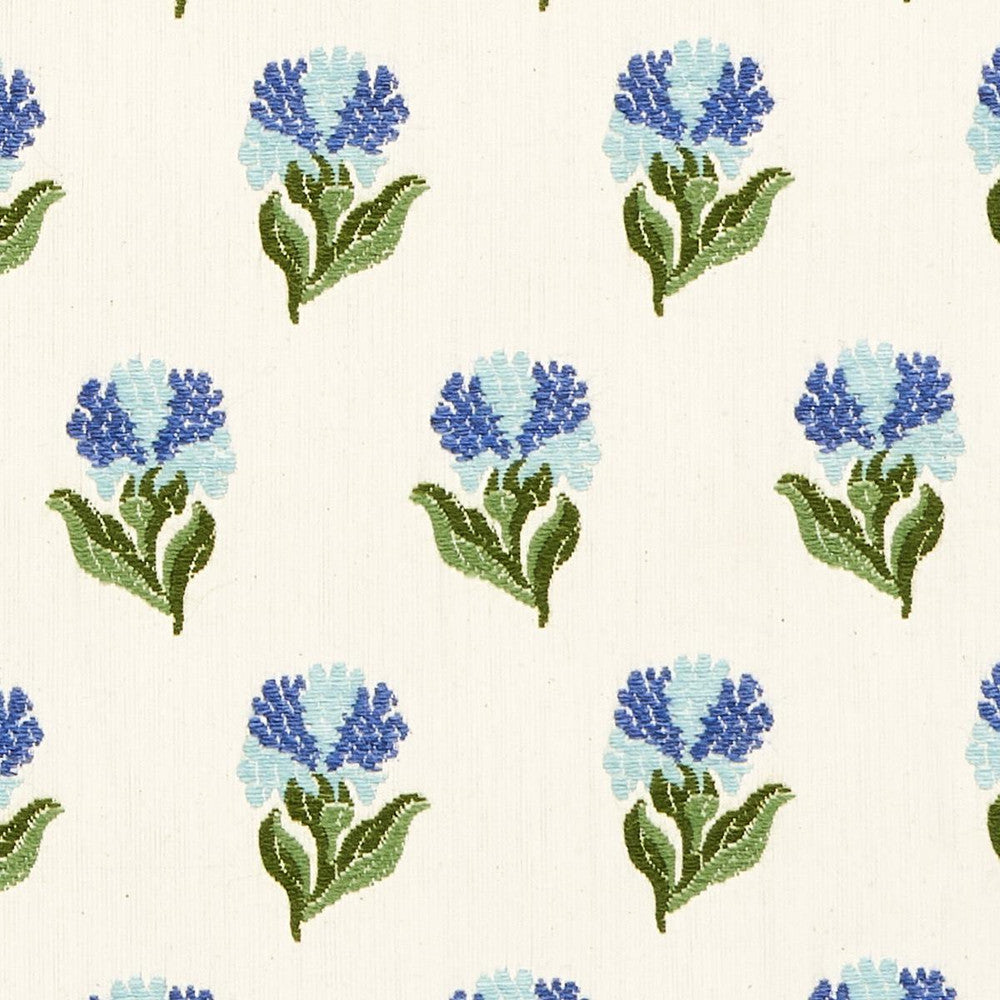 Rosina Floral Cornflower 82631 by Schumacher Fabric New Old-Fashioned 3.5" - Fabric Carolina -