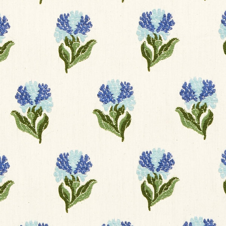 Rosina Floral Cornflower 82631 by Schumacher Fabric New Old-Fashioned 3.5" - Fabric Carolina -