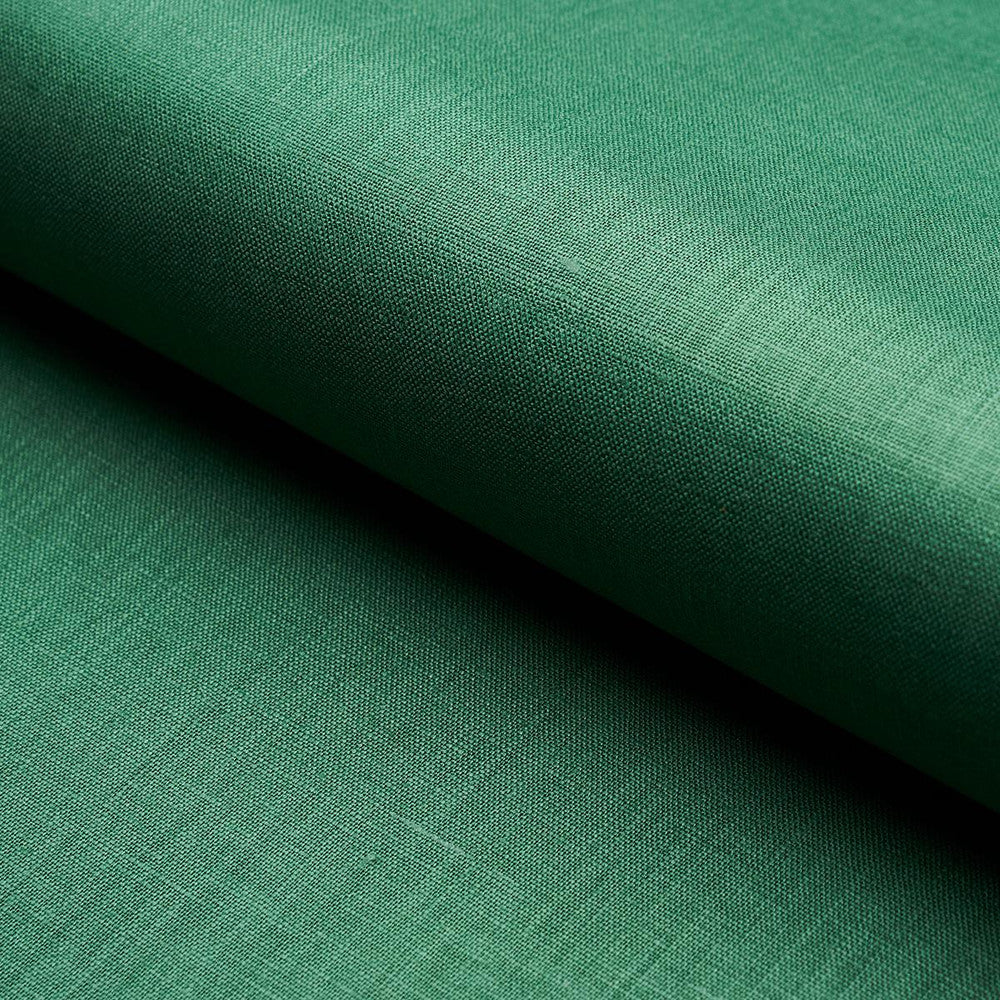 Lange Glazed Linen Emerald 82687 by Schumacher Fabric Perfect Basics: Linen - Fabric Carolina -