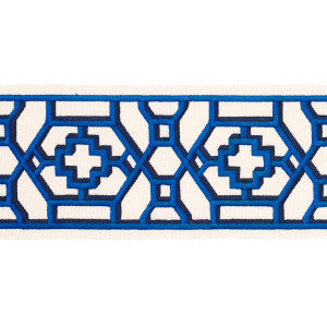 Zanzibar Trellis Tape Blue 81280 by Schumacher Trim