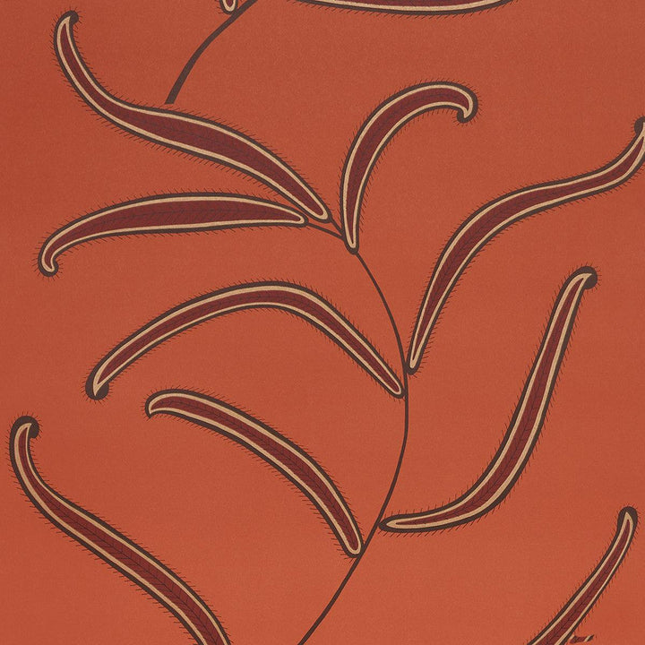 Caterpillar Leaf Tomato 5014532 by Schumacher Designer Wallpaper Neisha Crosland 20.5" - Swanky Fabrics -