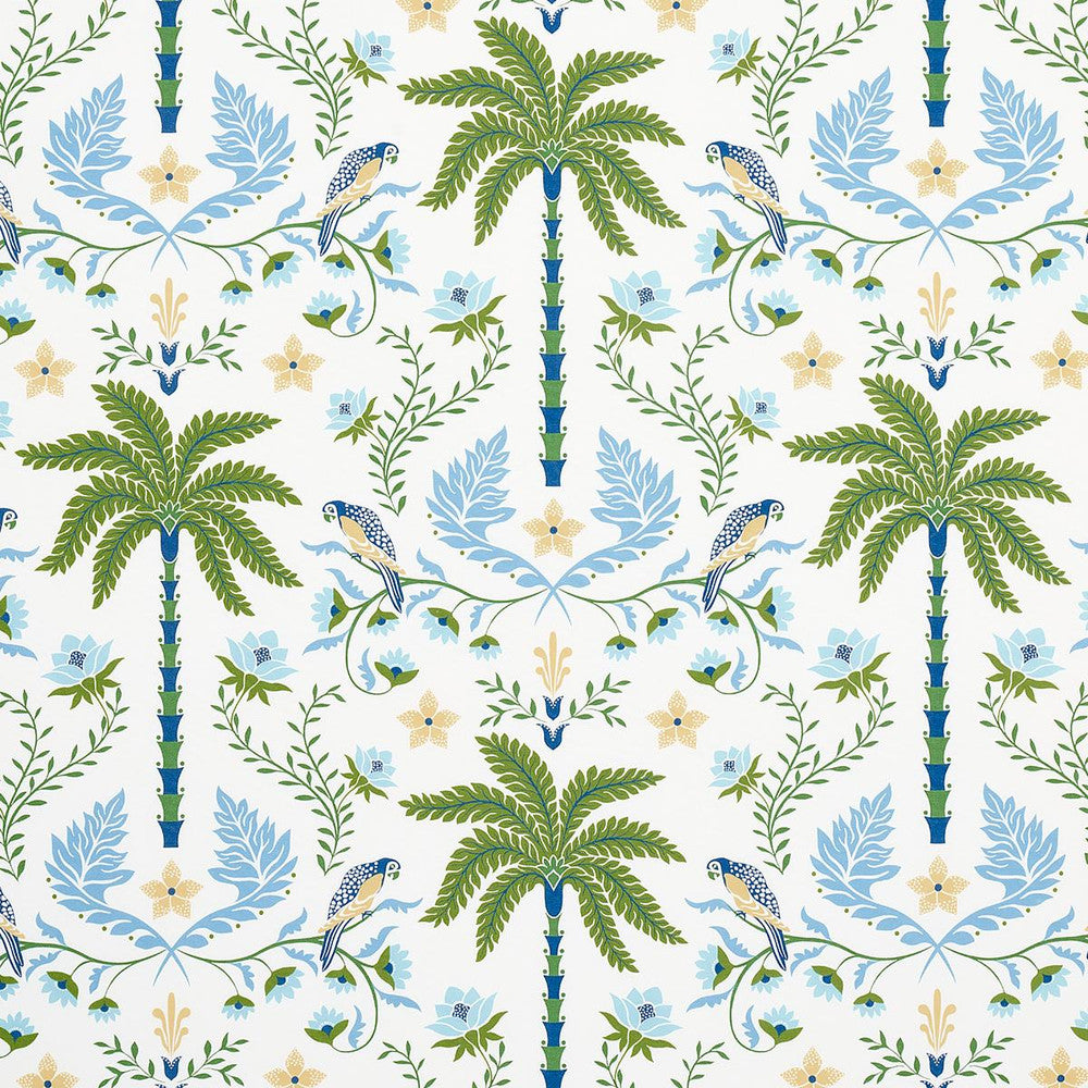 Island Palm Indoor/Outdoor Blue & Green 180980 by Schumacher Fabric Isola Indoor/Outdoor 27.0" - Fabric Carolina -