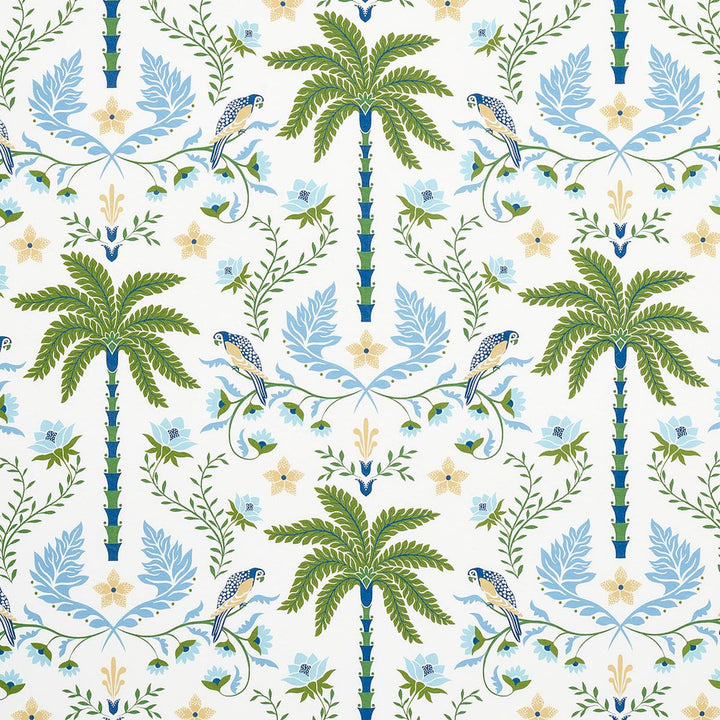 Island Palm Indoor/Outdoor Blue & Green 180980 by Schumacher Fabric Isola Indoor/Outdoor 27.0" - Fabric Carolina -