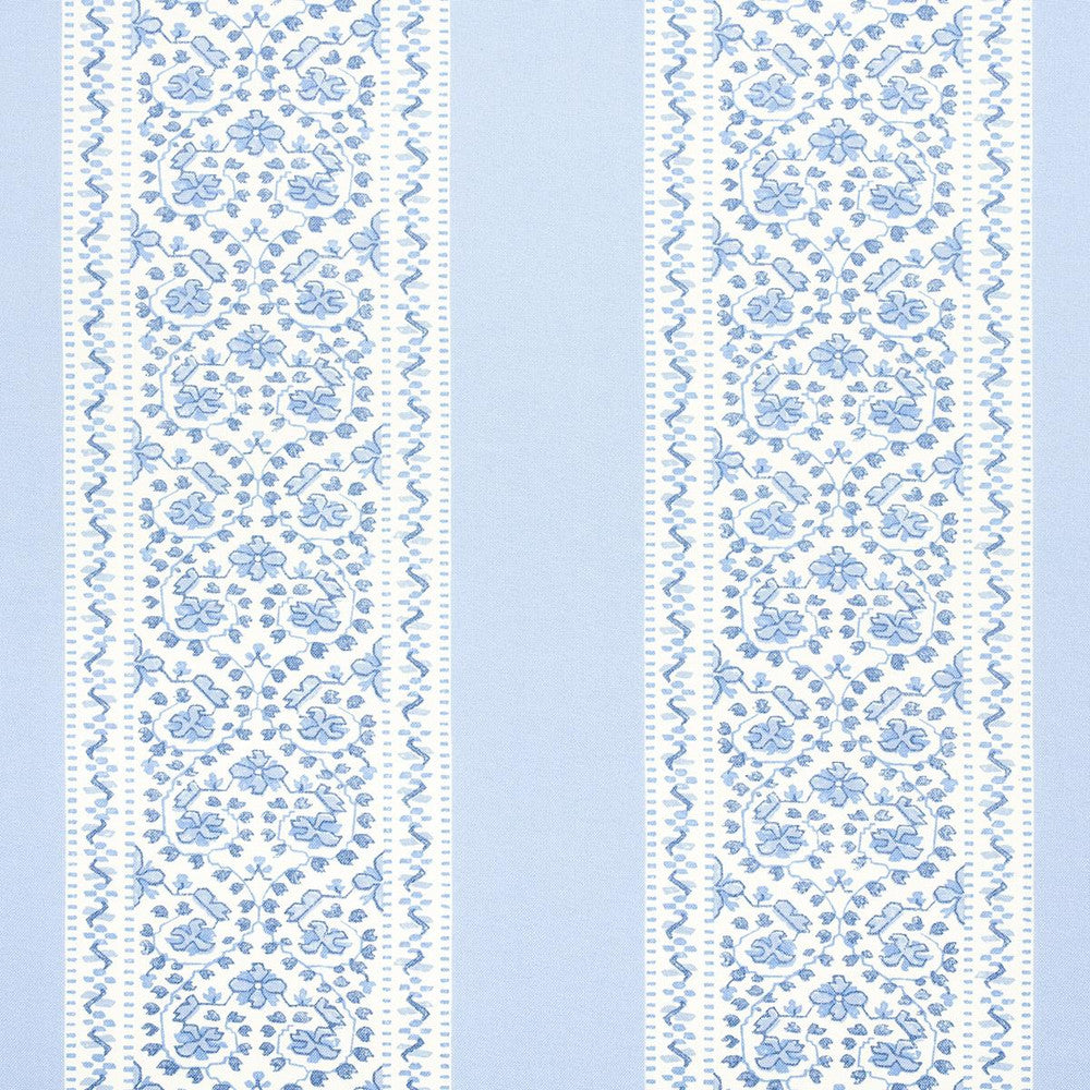 Jasmine Indoor/Outdoor Indigo 180740 by Schumacher Fabric Moon River 9.0" - Fabric Carolina -