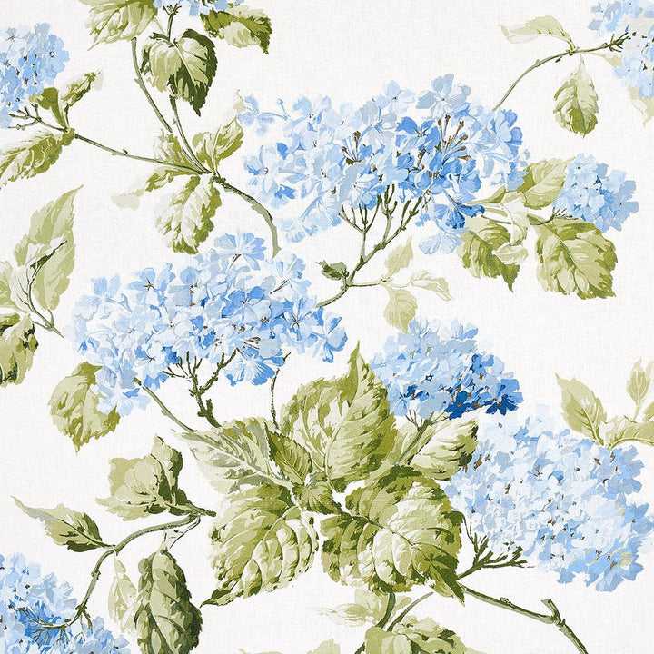 Summer Hydrangea Blue Hydrangea 180822 by Schumacher Designer Fabric New Old-Fashioned 27.0" - Swanky Fabrics -