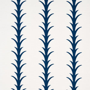 Acanthus Stripe Navy 177635 by Schumacher Fabric