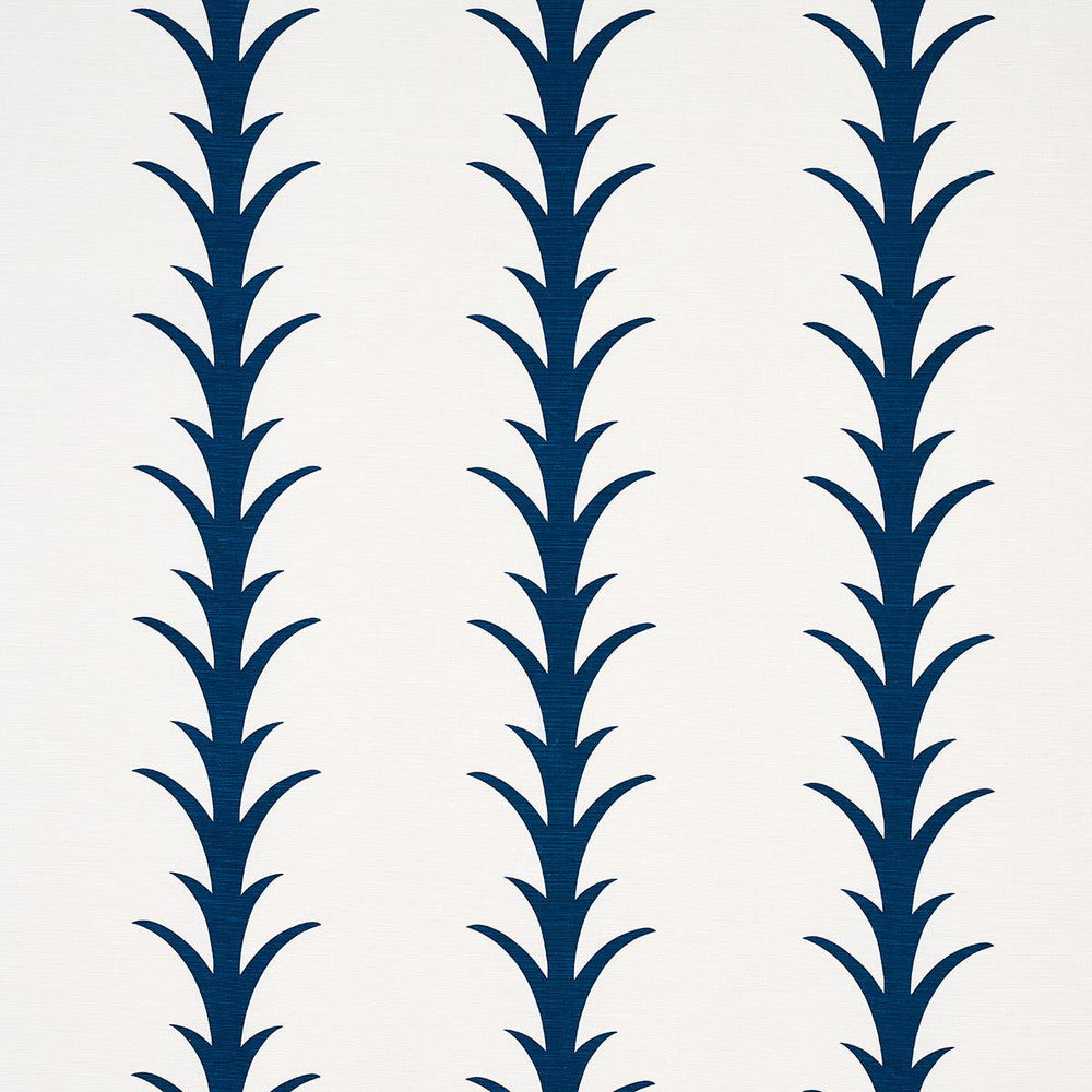 Acanthus Stripe Navy 177635 by Schumacher Fabric Moon River 10.75" - Fabric Carolina -
