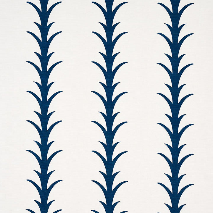 Acanthus Stripe Navy 177635 by Schumacher Fabric Moon River 10.75" - Fabric Carolina -