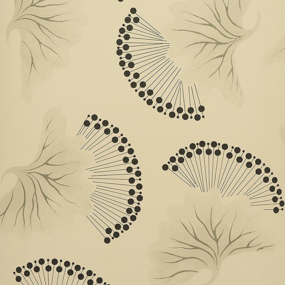 Anemone Black & White 5014970 by Schumacher Wallpaper Neisha Crosland 20.5" - Fabric Carolina -