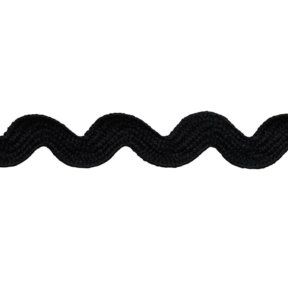Ric Rac Tape Medium Black 82714 by Schumacher Trim New Old-Fashioned - Fabric Carolina -