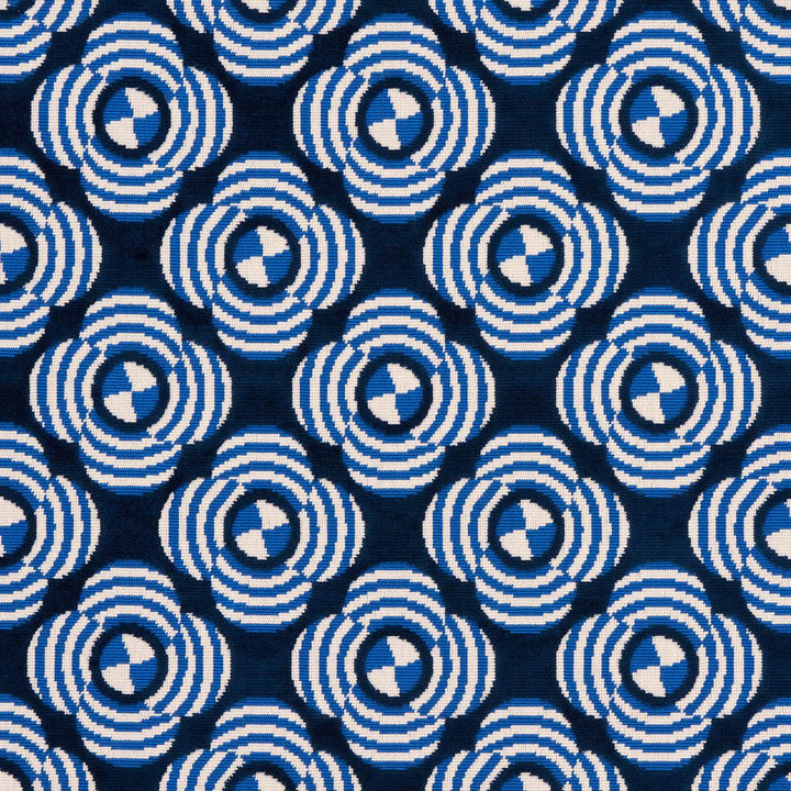 Le Moderne Cut Velvet Cobalt 82260 by Schumacher Designer Fabric Johnson Hartig - Swanky Fabrics -