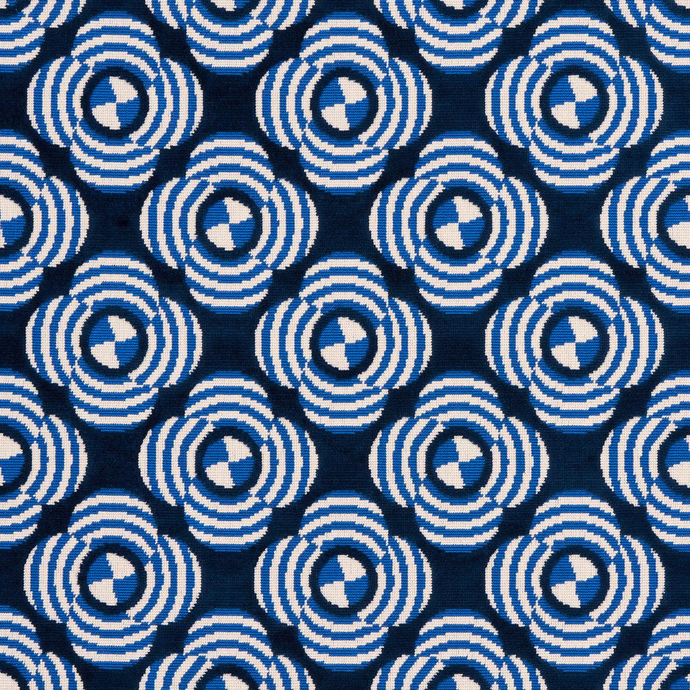 Le Moderne Cut Velvet Cobalt 82260 by Schumacher Fabric Johnson Hartig - Fabric Carolina -