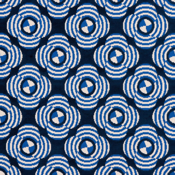 Le Moderne Cut Velvet Cobalt 82260 by Schumacher Fabric Johnson Hartig - Fabric Carolina -