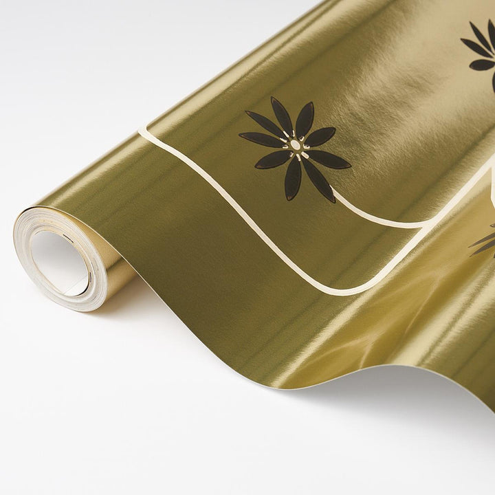 Hollywood Grape Pale Gold 5015021 by Schumacher Wallpaper Neisha Crosland 20.5" - Fabric Carolina -