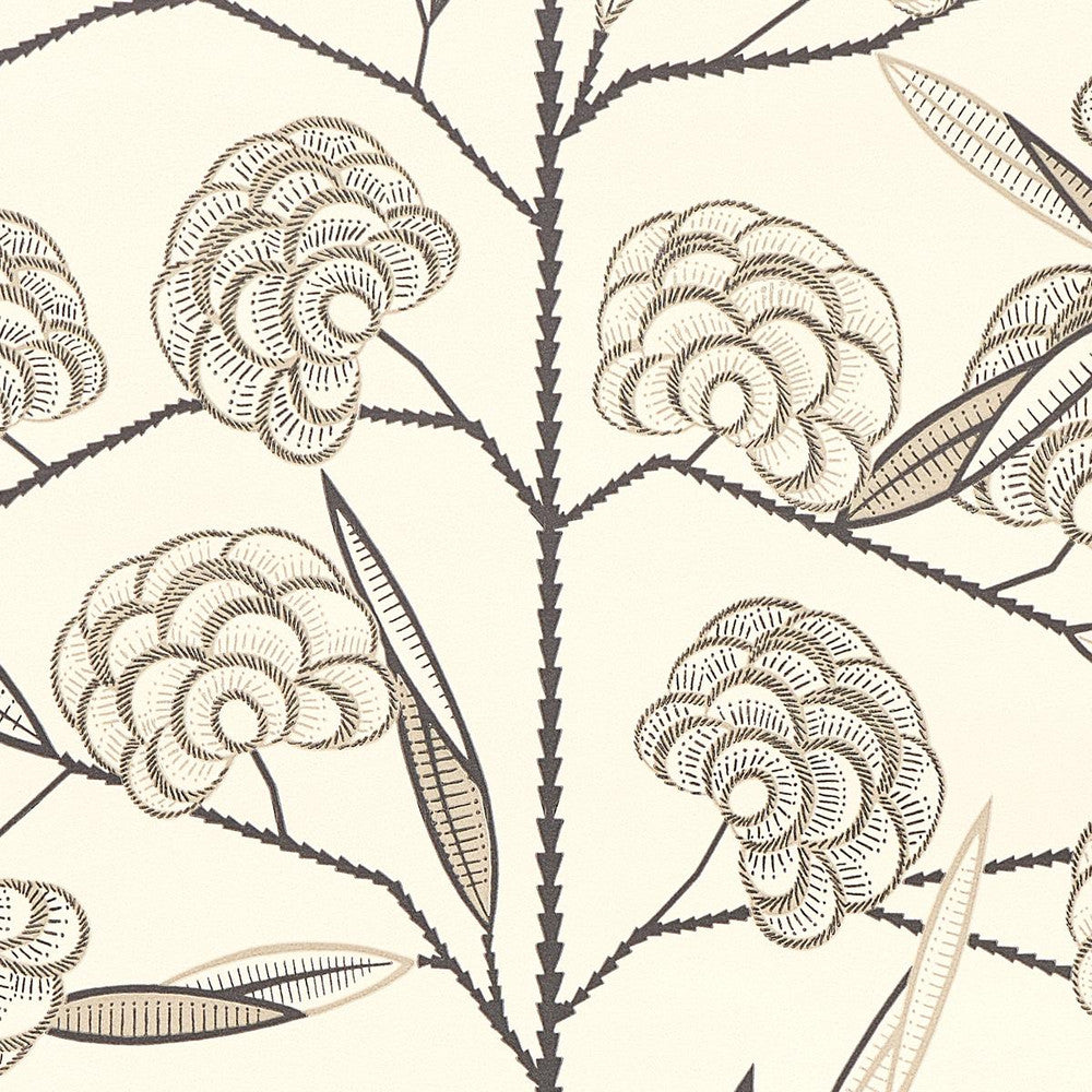 Jacob'S Tree Black & Cream 5015031 by Schumacher Wallpaper Neisha Crosland 20.5" - Fabric Carolina -