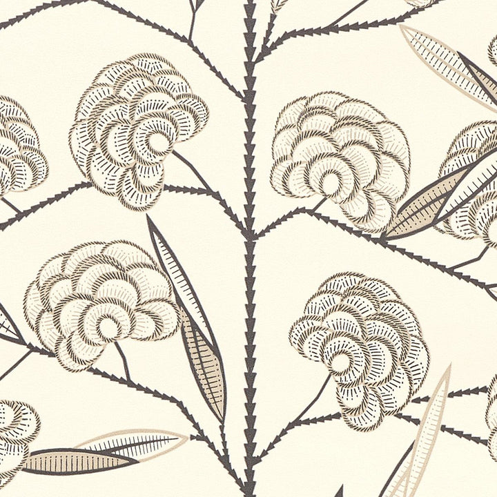Jacob'S Tree Black & Cream 5015031 by Schumacher Wallpaper Neisha Crosland 20.5" - Fabric Carolina -