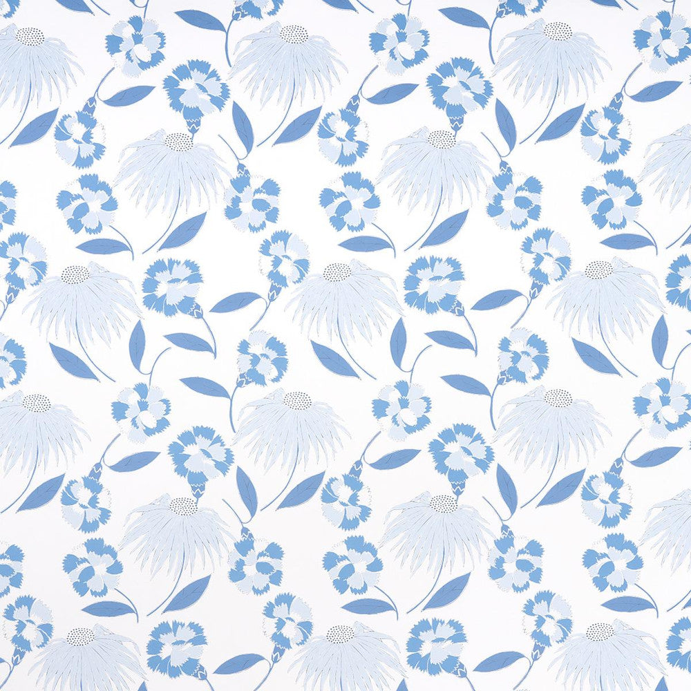 Bouquet Toss Afternoon Blue 5013841 by Schumacher Wallpaper Moon River 18.0" - Fabric Carolina -
