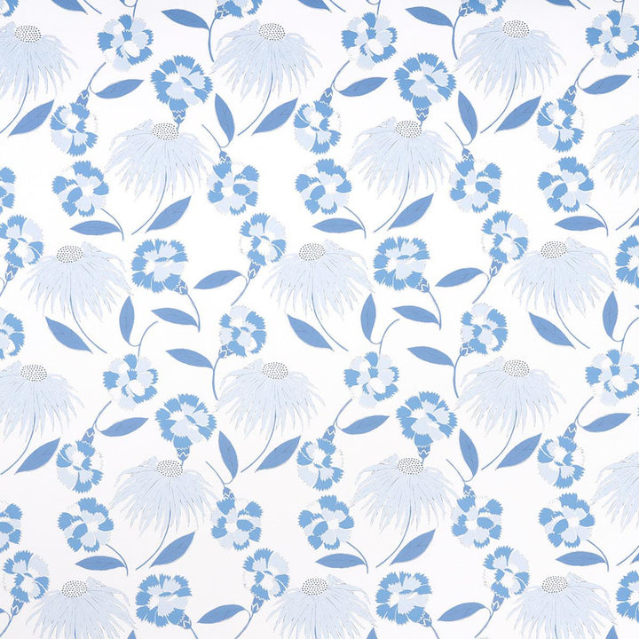 Bouquet Toss Afternoon Blue 5013841 by Schumacher Wallpaper Moon River 18.0" - Fabric Carolina -