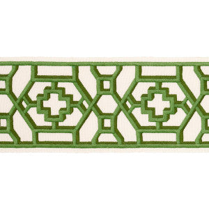 Zanzibar Trellis Tape Jade 81281 by Schumacher Trim