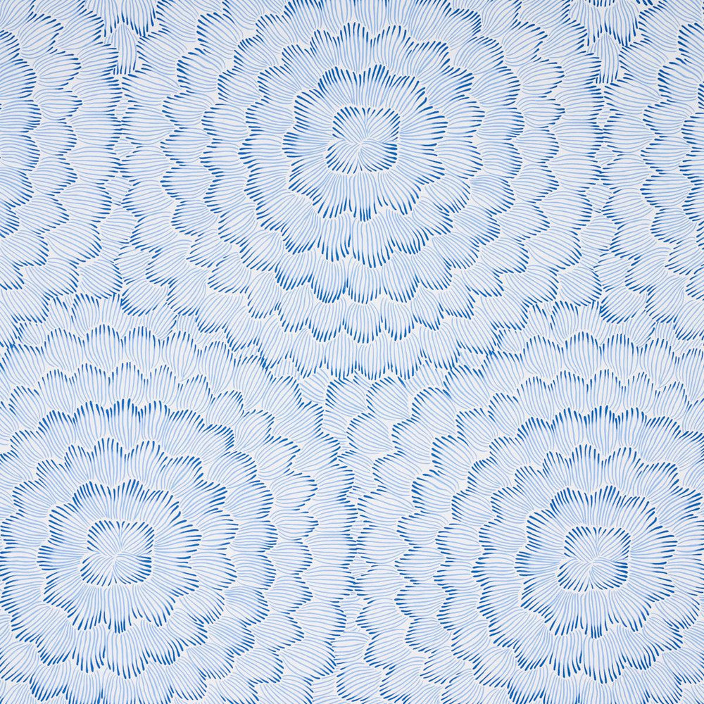 Feather Bloom Blue 5013820 by Schumacher Wallpaper Moon River 54.0" - Fabric Carolina -