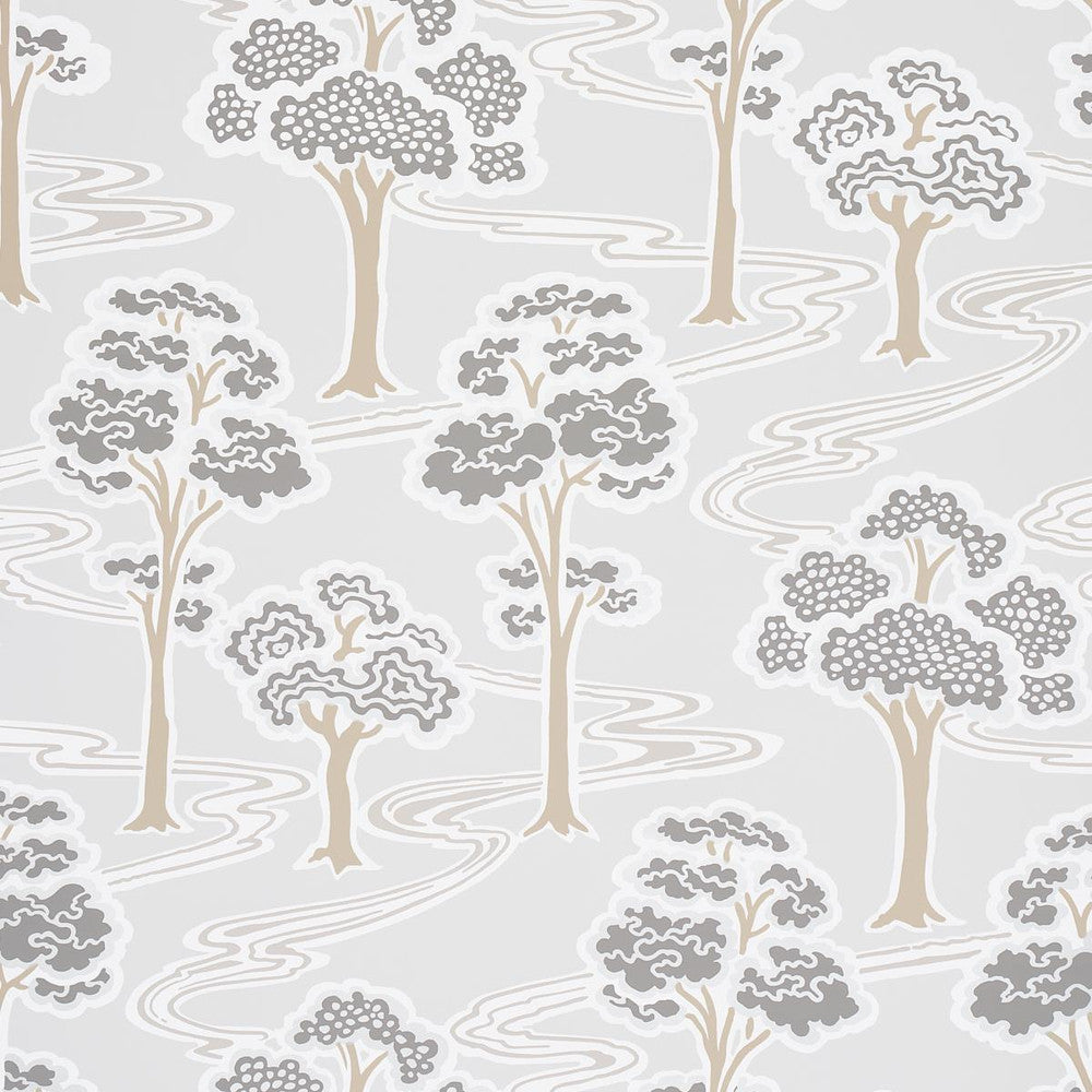 Tree River Moonstone 5009100 by Schumacher Wallpaper Moon River 27.0" - Fabric Carolina -