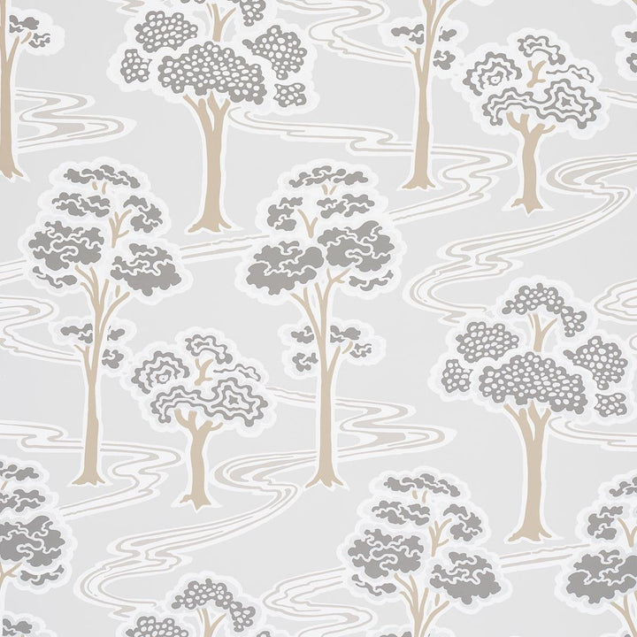 Tree River Moonstone 5009100 by Schumacher Wallpaper Moon River 27.0" - Fabric Carolina -