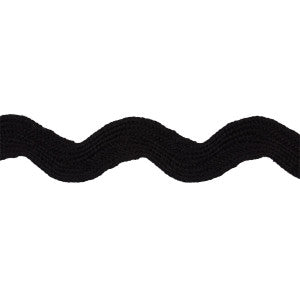 Ric Rac Tape Large Black 82724 by Schumacher Trim