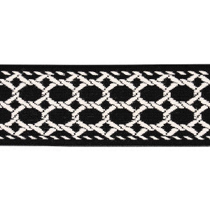 Lattice Indoor/Outdoor Tape Black 82824 by Schumacher Trim