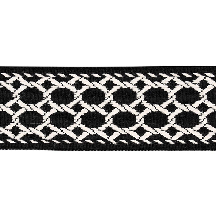 Lattice Indoor/Outdoor Tape Black 82824 by Schumacher Trim Swing Time Indoor/Outdoor 3.38" - Fabric Carolina -