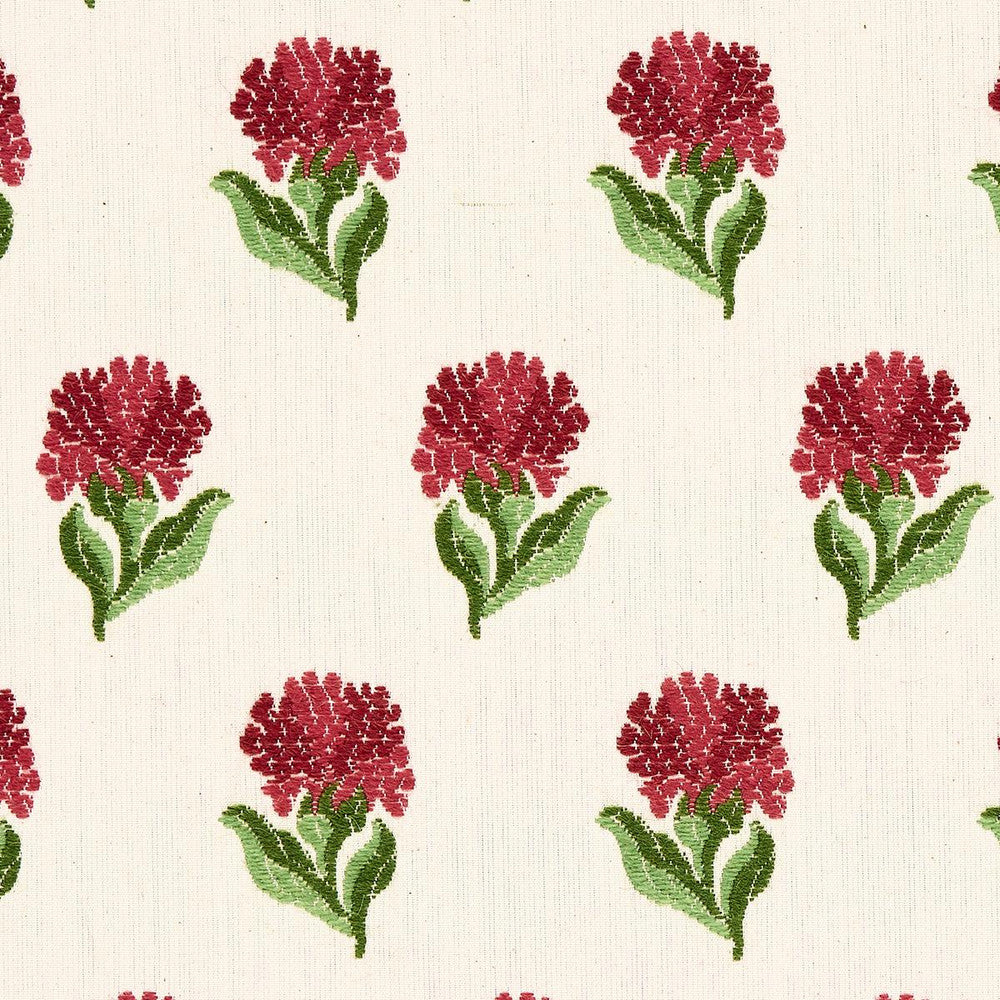 Rosina Floral Garnet 82630 by Schumacher Fabric New Old-Fashioned 3.5" - Fabric Carolina -