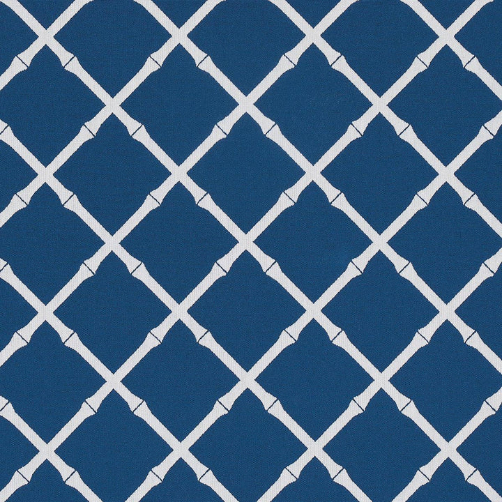 Bamboo Trellis Indoor/Outdoor Navy 82762 by Schumacher Designer Fabric Swing Time Indoor/Outdoor 9.25" - Swanky Fabrics -