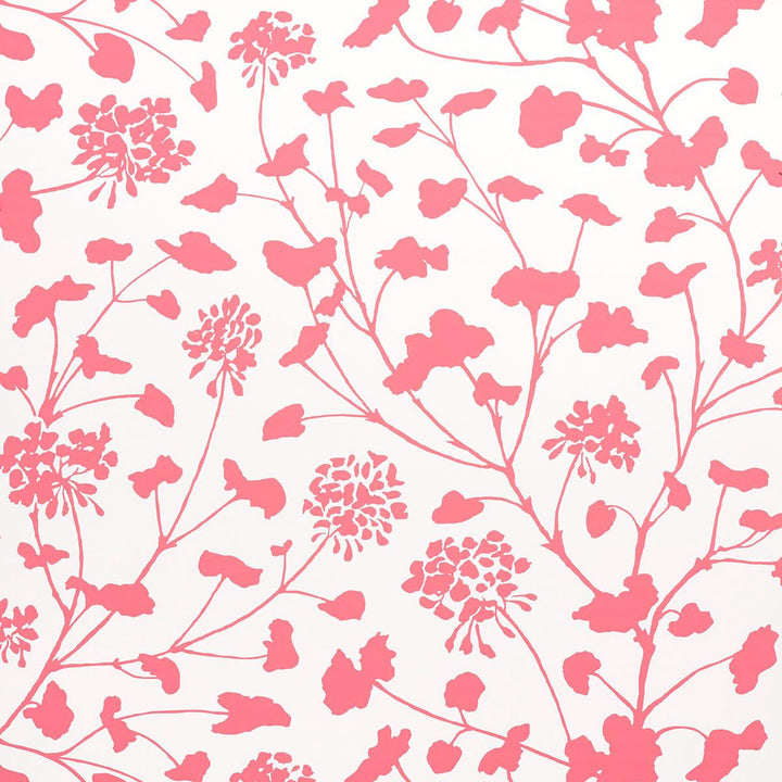Pennick Coral On Ivory 5010543 by Schumacher Wallpaper Moon River 13.5" - Fabric Carolina -