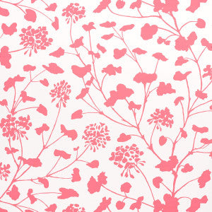 Pennick Coral On Ivory 5010543 by Schumacher Wallpaper