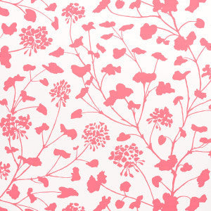 Pennick Coral On Ivory 5010543 by Schumacher Wallpaper