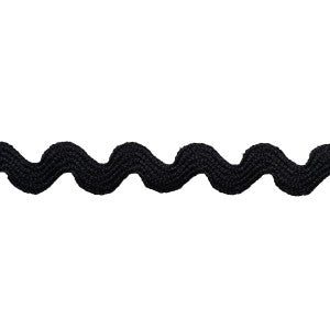 Ric Rac Tape Small Black 82704 by Schumacher Trim