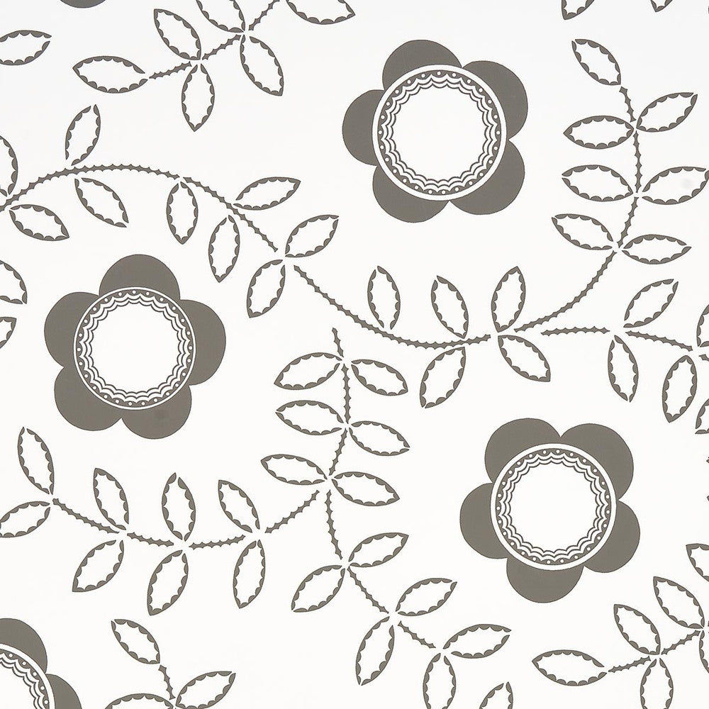Tudor Rose Charcoal White 5015100 by Schumacher Wallpaper Neisha Crosland 27.0" - Fabric Carolina -