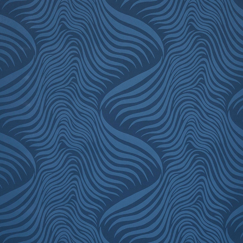 Sauvage Navy 5014152 by Schumacher Wallpaper Moon River 13.5" - Fabric Carolina -