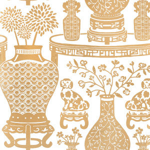 Hellene Mylar Gold 5010611 by Schumacher Wallpaper