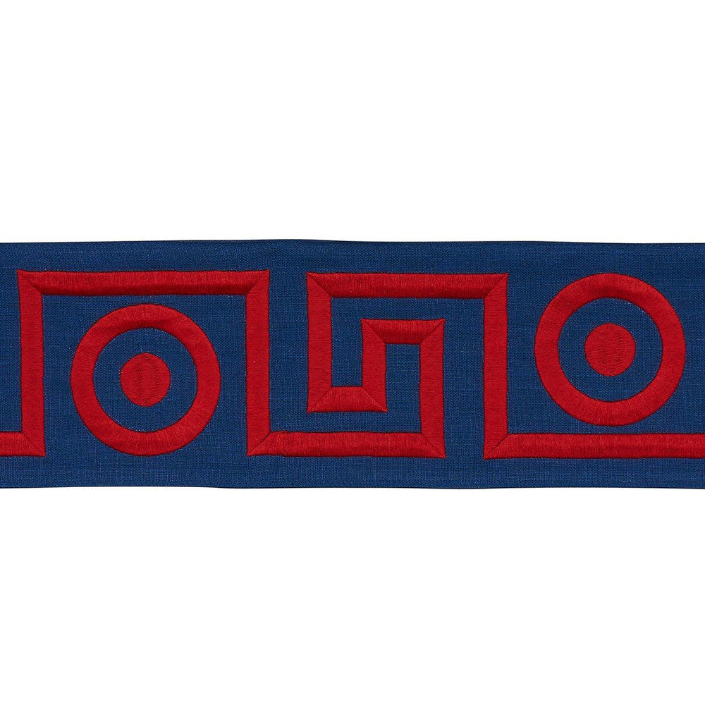 Plato Tape Navy And Red 181253 by Schumacher Trim Mary Mcdonald 4.62" - Fabric Carolina -